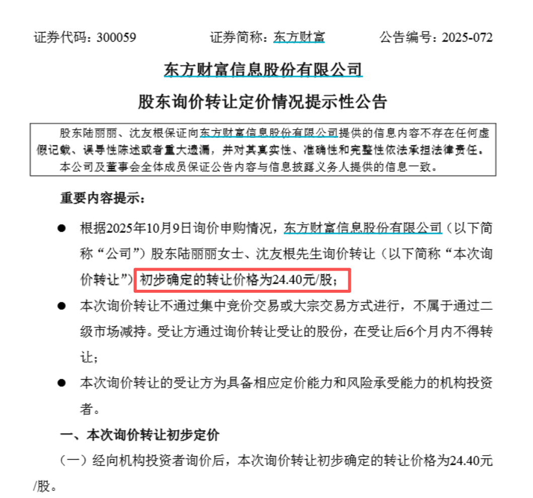 58亿元,东方财富实控人亲属再次转让,最新结果出炉!